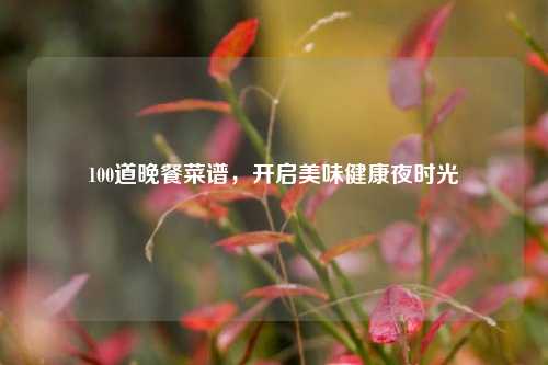 100道晚餐菜谱，开启美味健康夜时光