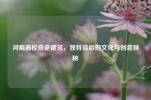 河南高校奇葩建筑,独特背后的文化与创意探秘