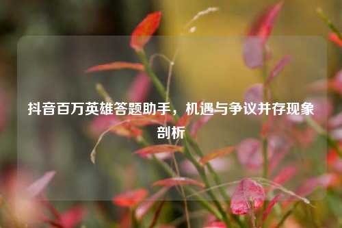 抖音百万英雄答题助手,机遇与争议并存现象剖析