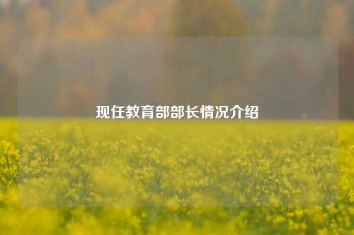 现任教育部部长情况介绍