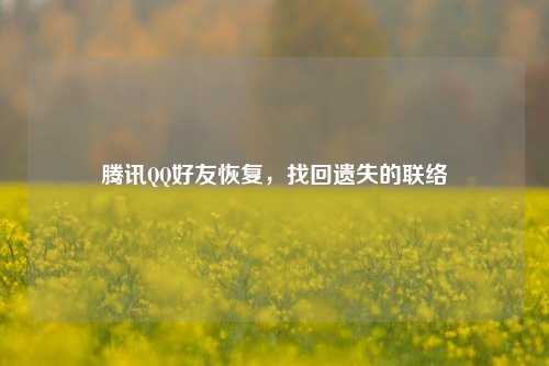 腾讯 好友恢复,找回遗失的联络
