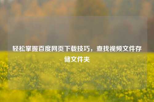 轻松掌握百度网页下载技巧,查找视频文件存储文件夹