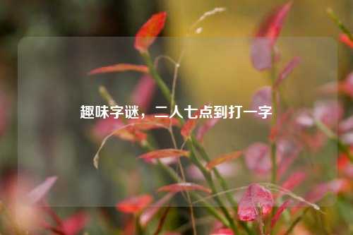 趣味字谜,二人七点到打一字