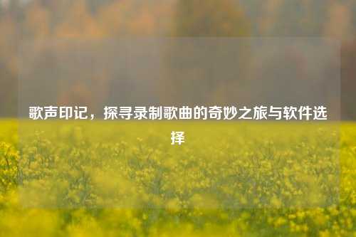 歌声印记,探寻录制歌曲的奇妙之旅与软件选择