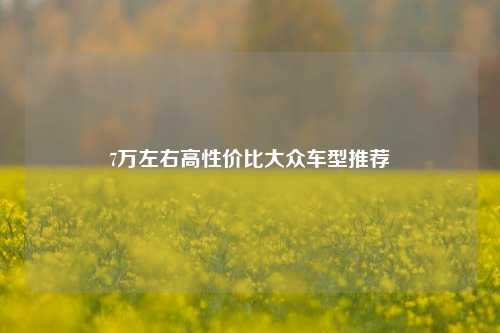 7万左右高性价比大众车型推荐