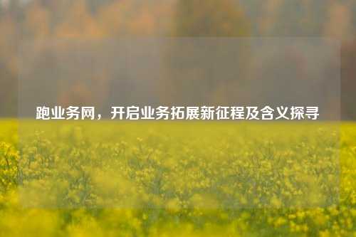 跑业务网,开启业务拓展新征程及含义探寻