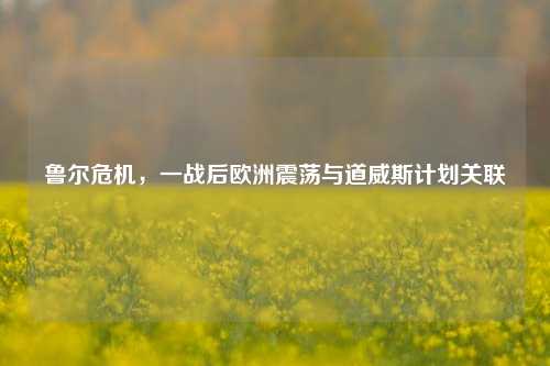 鲁尔危机,一战后欧洲震荡与道威斯计划关联