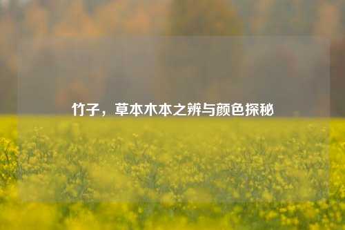 竹子,草本木本之辨与颜色探秘
