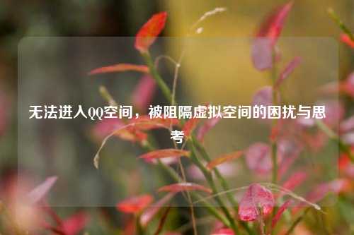 无法进入QQ空间，被阻隔虚拟空间的困扰与思考