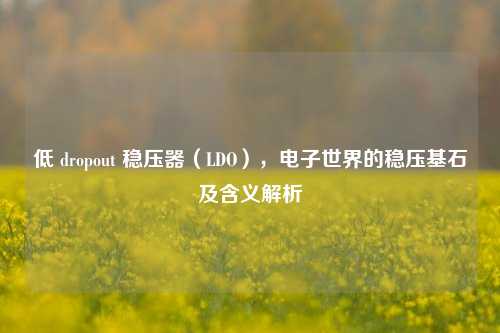 低 dropout 稳压器（LDO），电子世界的稳压基石及含义解析